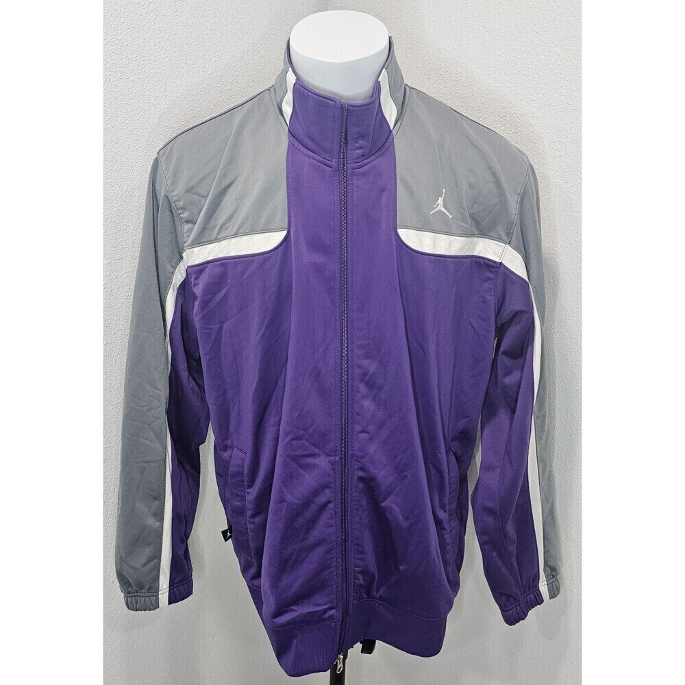 Rare Nike Jordan Team Full-Zip Track Jacket Purple Grey White Colorway Flaw XL
